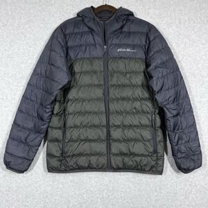 Eddie Bauer Jacket Mens Medium EB650 Cirruslite Down Puffer Lightweight Hooded